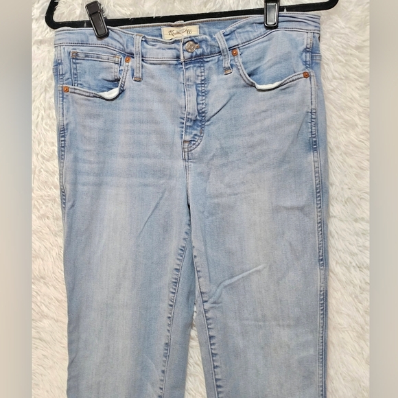 Madewell Women's Mid Rise Stovepipe Sky Blue Skinny Jeans Size 30/10 - Picture 6 of 12